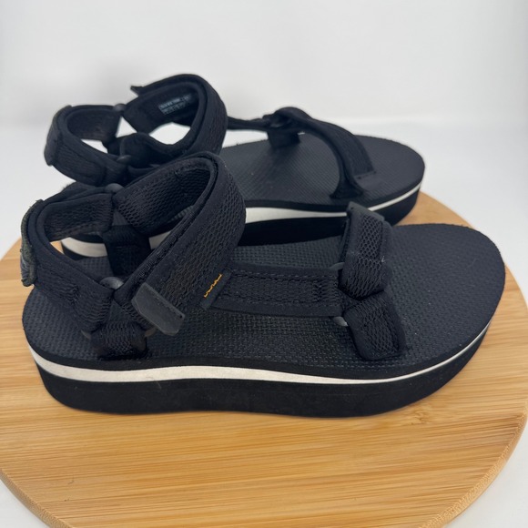 Teva Flatform Universal Mesh Print Black Platform Sandals 1102451 Womens 7 - Picture 9 of 11